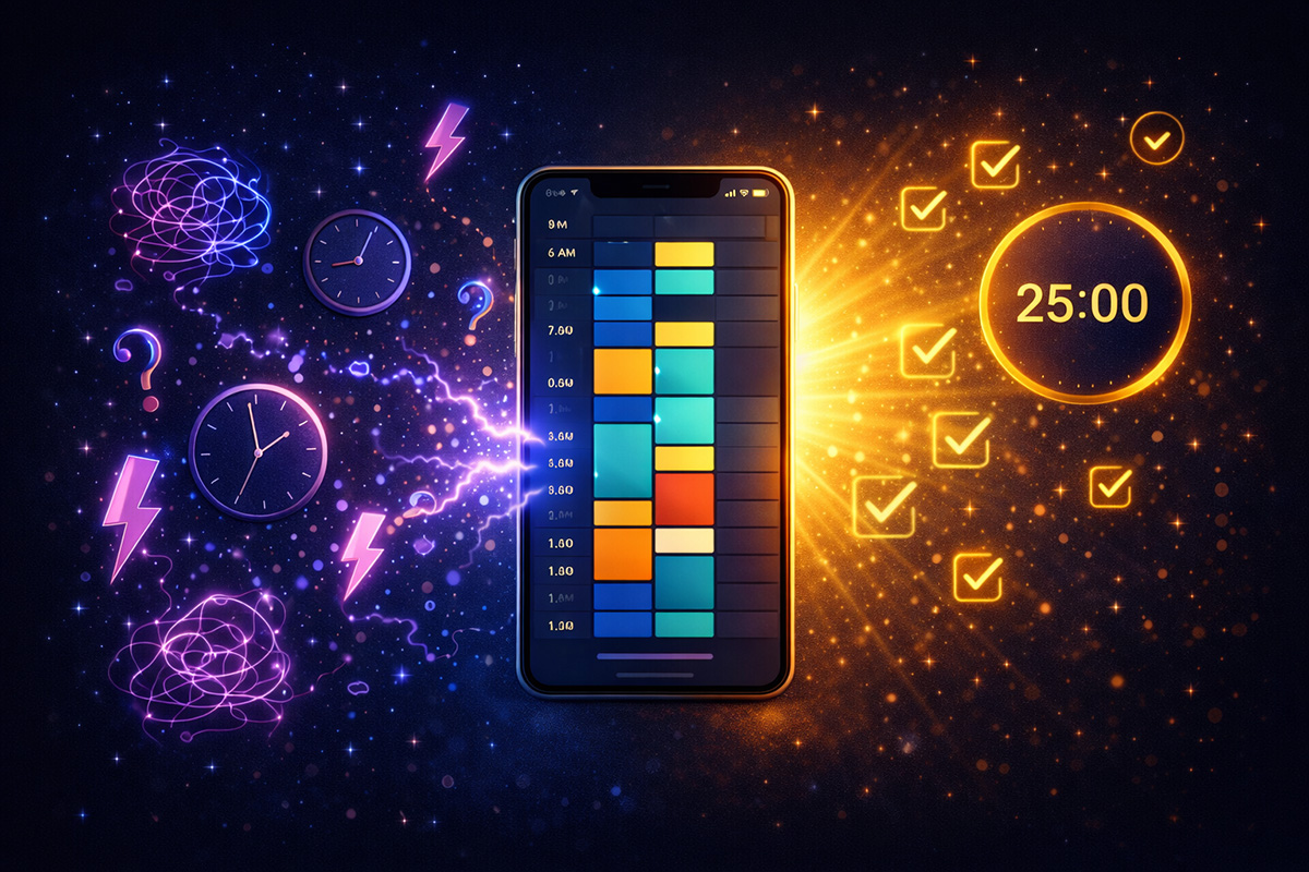 Best planner apps for ADHD adults — visual timeline and focus timer app comparison 2026