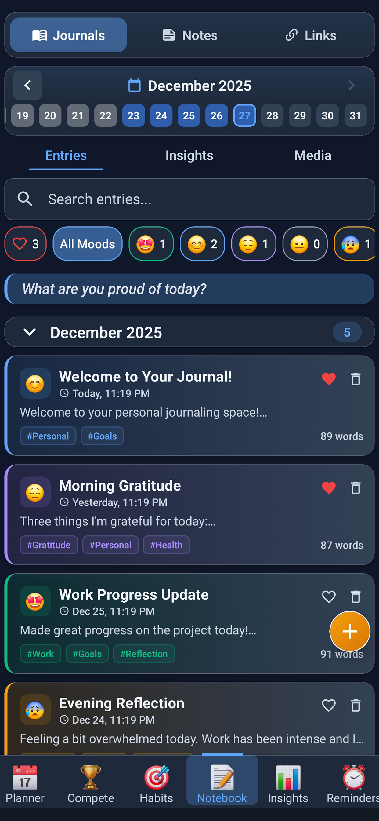 Journal & Voice Notes